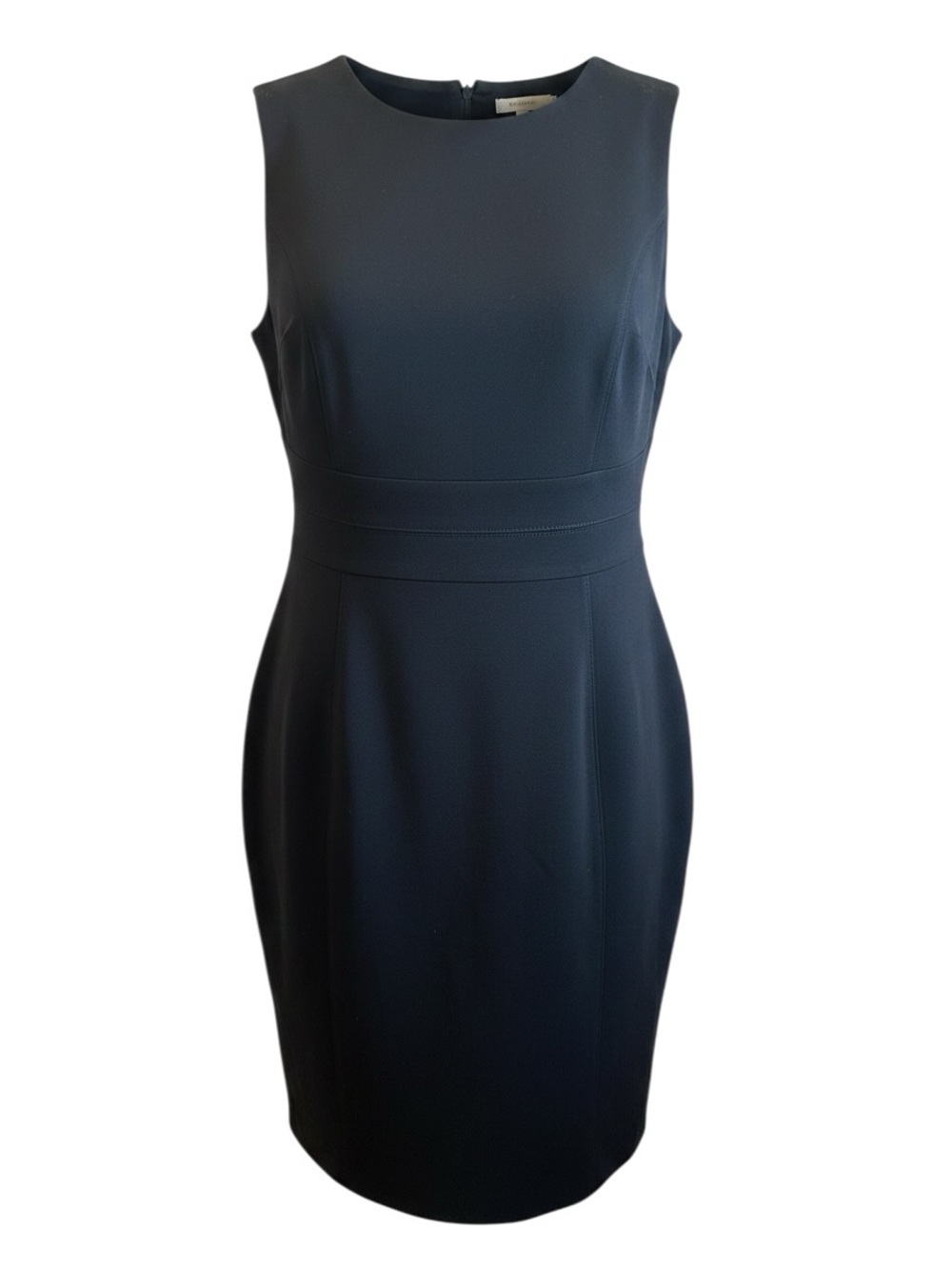 Kasper Sleeveless Black Fitted Midi Dress